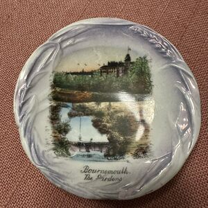 Rare Vintage Lusterware Souvenir Plate - Bournemouth, The Gardens - German Made